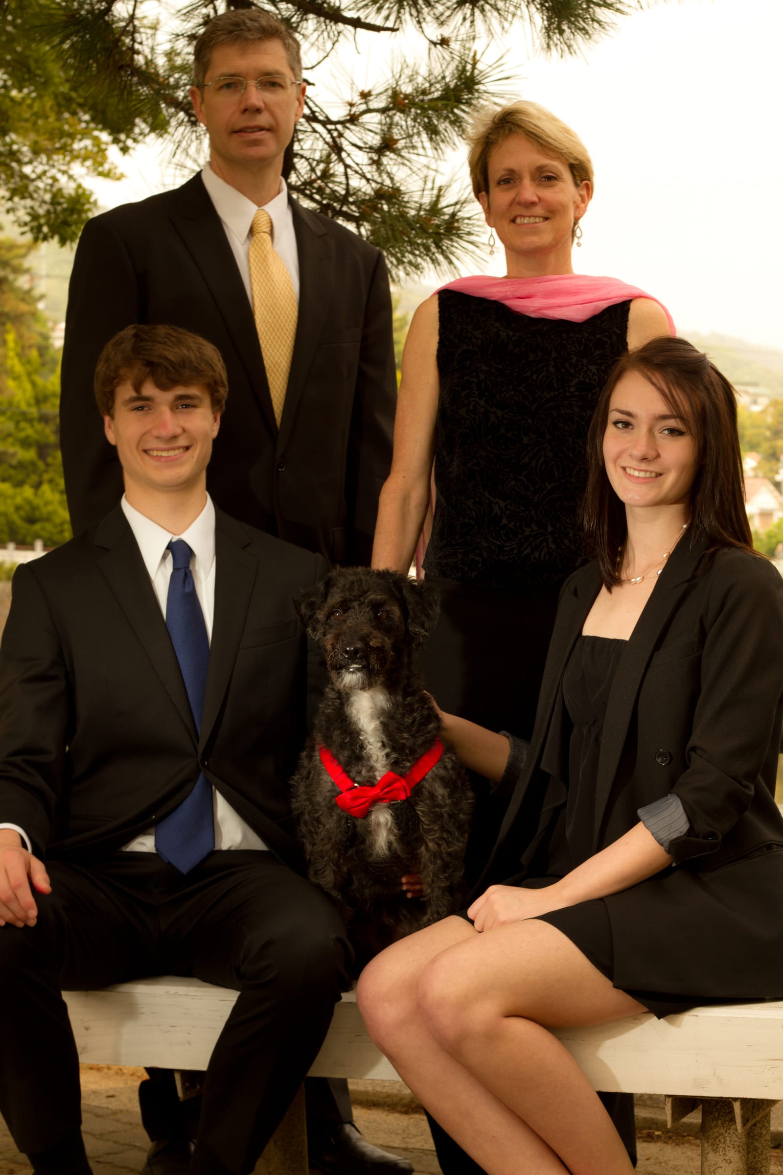Formal family portrait outdoors