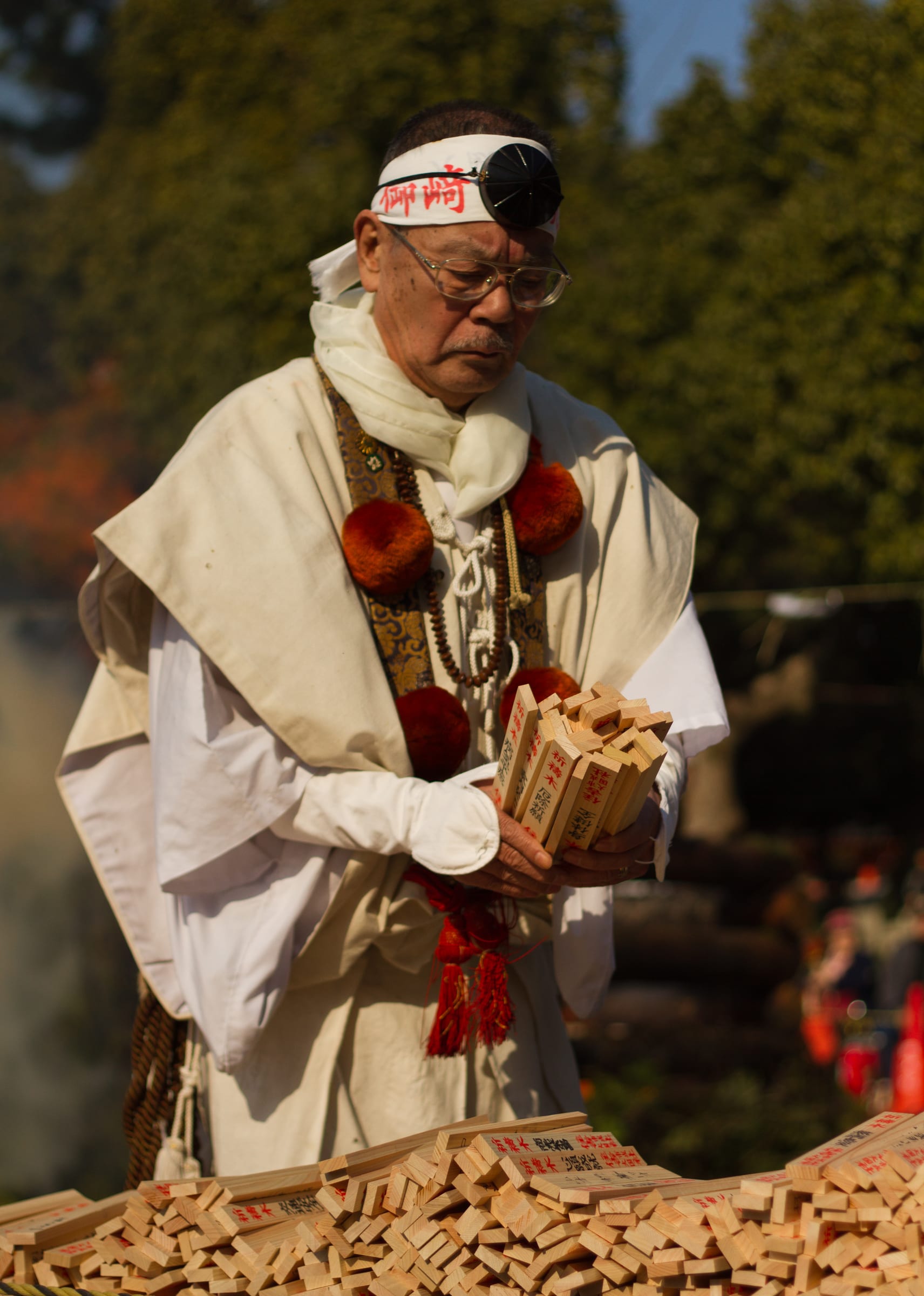Portrait of an elderly Japanese man in natural outdoor light